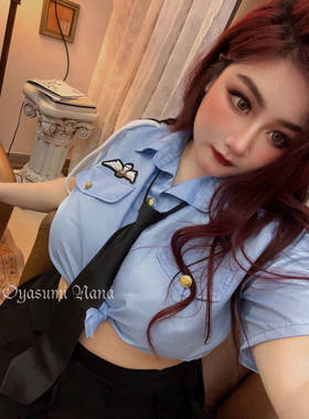 晚安奈奈 迷情教官 纯欲大码COS女警飞行员空姐JK百褶裙制服
