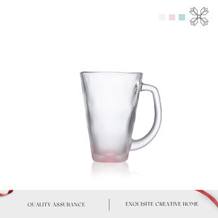 MOLA.Pink.杯具家用中古日式 粉梦 透明玻璃杯子创意磨砂水杯