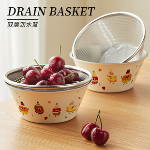 Mintrain.TZ.英国客厅水果盘洗菜盆沥水篮304不锈钢洗果神器菜潘