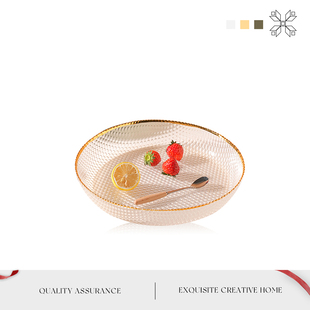 MOLA.Bead.果盘家用茶几玻璃轻奢零食点心水果篮创意装 珠点 饰品