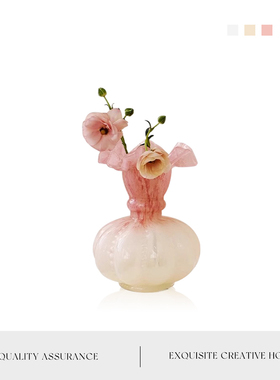 MOLALUNA.Inaction.花瓶中古渐变复古法式手工琉璃插花摆件 |无为