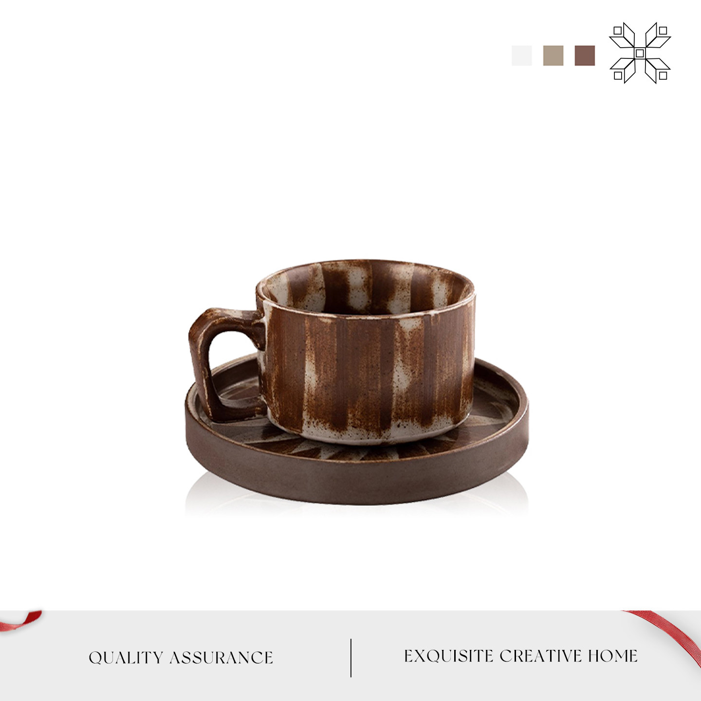 MOLALUNA日式复古陶瓷咖啡杯碟