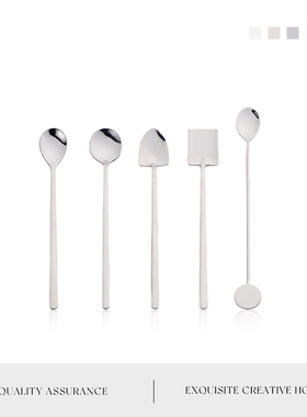 MOLA.Exist.勺子304不锈钢勺子圆牌冰勺酒吧长柄调酒勺 | 在册