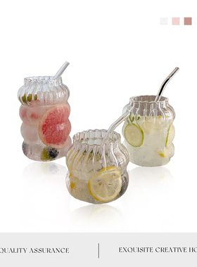 MOLA.Purchase.高硼硅玻璃竖纹单层透明胖鼓鼓饮料泡茶杯 | 买途