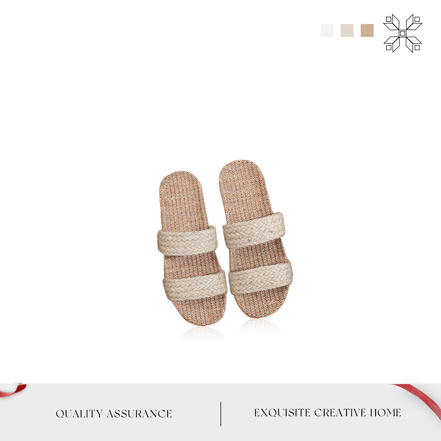 MOLA拖鞋夏季新款亚麻拖鞋编织