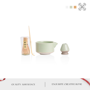 MOLA.Iron.茶具陶瓷汝窑茶筅立抹茶碗套装 铁册 茶百戏点茶工具