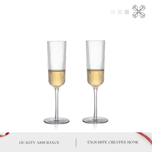 MOLA.Scorch.酒具中古小憩杯玻璃酒杯竖纹高脚杯子香槟杯 瑞炎