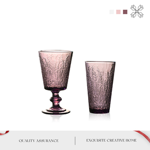 MOLA.Dye.酒具紫薰衣草玻璃杯复古ins高脚杯水杯葡萄酒杯 抹染
