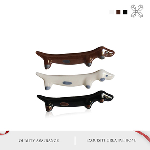 MOLALUNA.Dog.筷子架托陶瓷手作可爱腊肠狗子摆件收纳餐具 | 喇狗