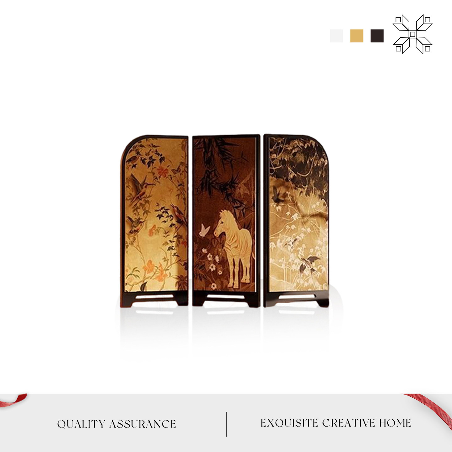 MOLALUNA中古风百蝶图屏风摆件