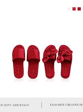 MOLA.Spring.结婚拖鞋喜庆红色一对情侣新婚婚礼新娘婚鞋 | 孟春