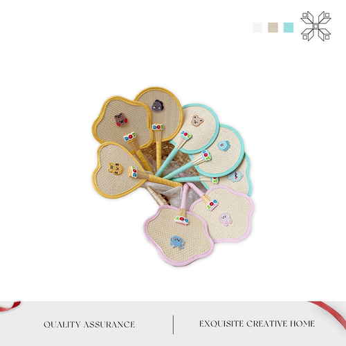 MOLALUNA手工编织蒲扇卡通扇