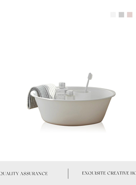 MOLA.Plume.洗脸盆家用塑料盆加厚洗衣盆水面盆白色盆子 | 羽倾