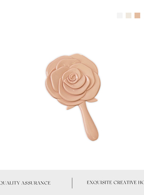 MOLA.State.镜子少女心玫瑰花朵小号化妆镜便携手持迷你镜 | 带状