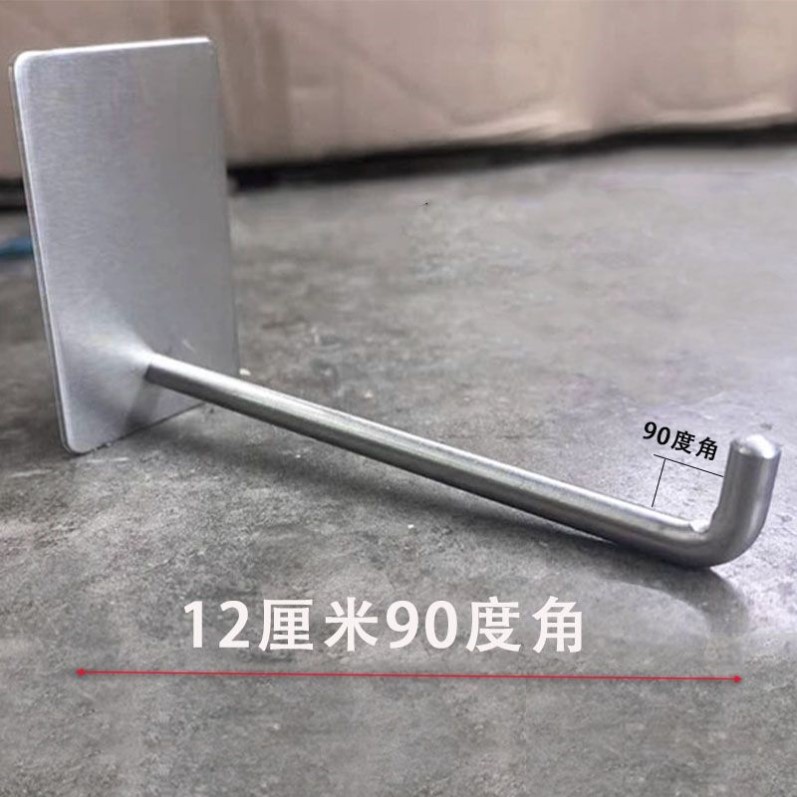加长不锈钢挂钩强力粘胶免打孔厨房瓷砖墙上承重粘钩无痕金属钩子