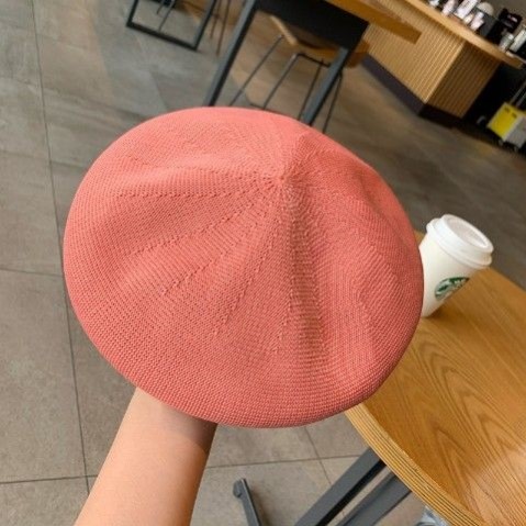 纯色棉麻可调节贝雷帽女夏季薄款透气韩版百搭显白绿白色画家帽子