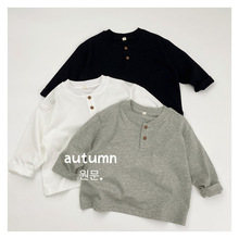 儿童长袖polo衫2025秋季新品男童日系纯棉T恤韩版宝宝打底衫批发