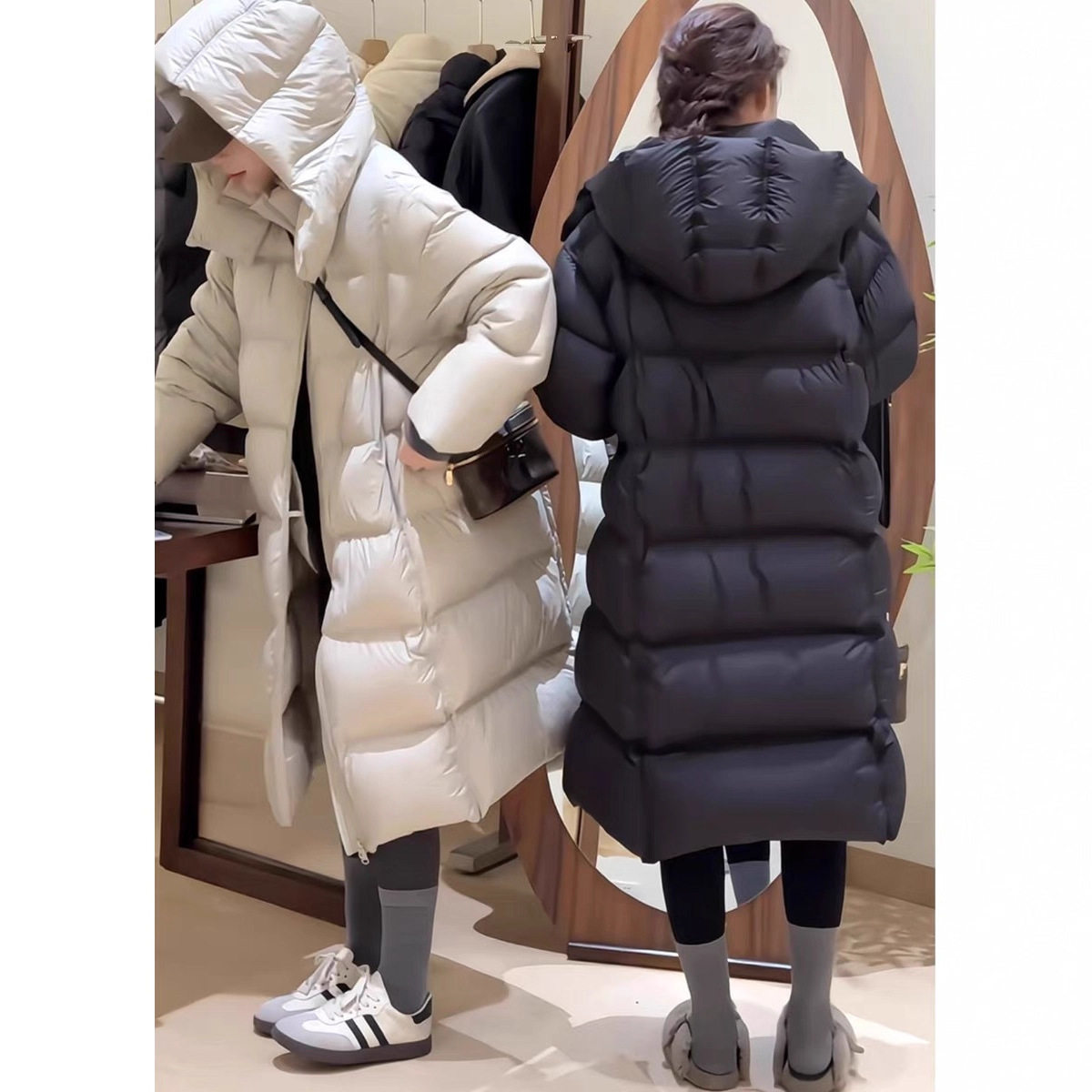 韩版加厚显瘦长款羽绒服女2025年新款小个子设计感白鸭绒外套