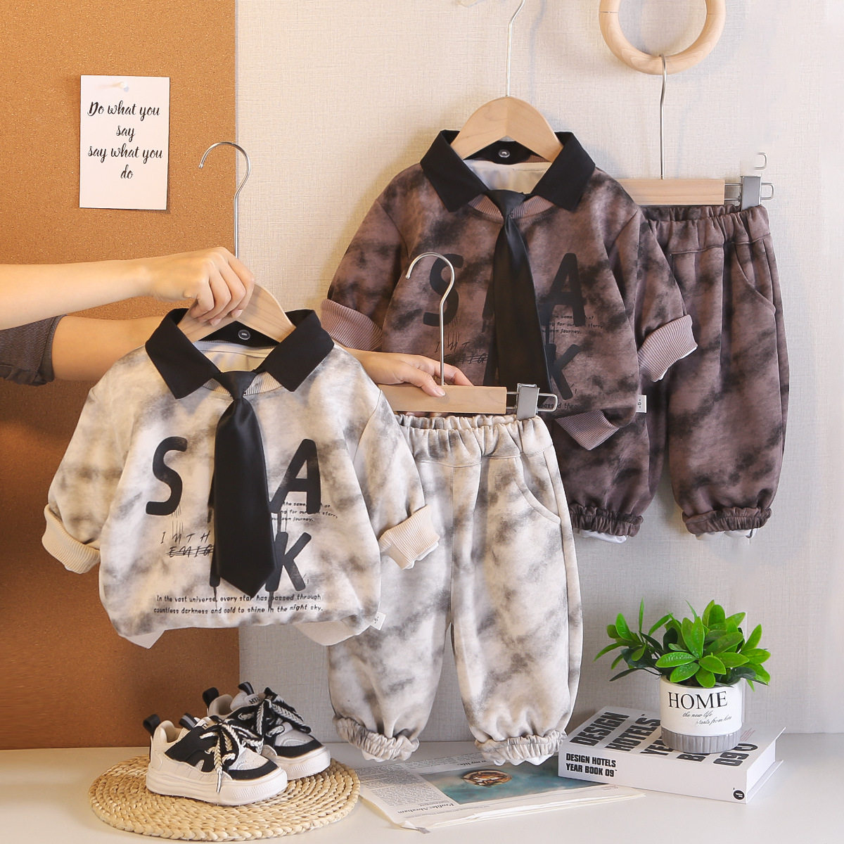 2026新款春装儿童套装2026新款韩版领带春秋装男童两件女宝宝卫衣,童装/婴儿装/亲子装,领带,淘宝优惠券,粉丝福利购,淘宝优惠卷