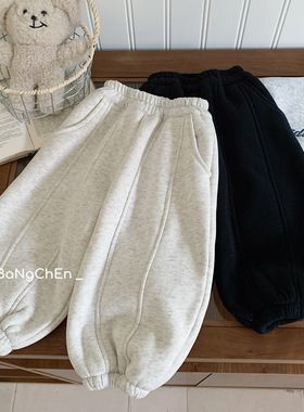 男童裤子2025冬装新款韩版儿童宽松加绒运动裤中小童加厚卫裤