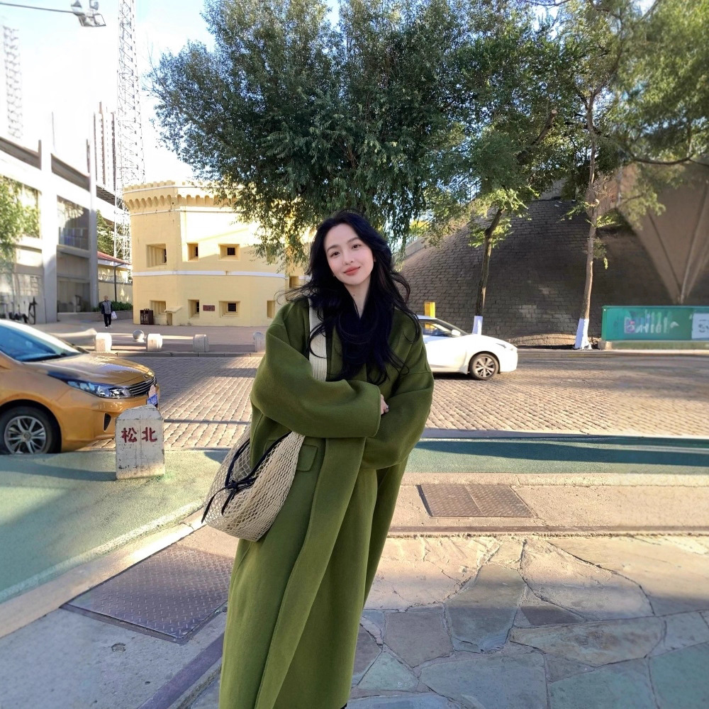 【韩系】港风复古2025秋冬季100%羊毛呢子大衣双面呢外套