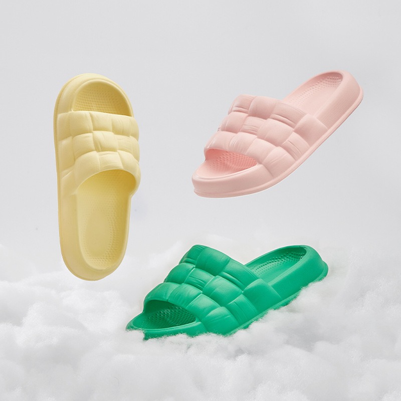 时尚编织厚底防滑室内家居凉拖鞋