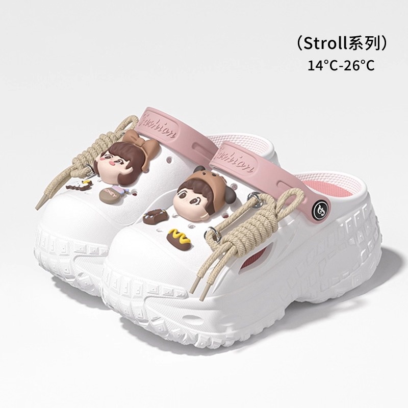 厚底踩屎感卡通可爱洞洞鞋