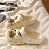 厚底包头凉拖鞋 沙滩外穿防滑可爱卡皮巴拉洞洞鞋 女士2026新款 夏季