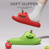 女款 夏季 025新款 厚底EVA凉拖鞋 室内居家防滑洗澡外穿可爱苹果拖鞋