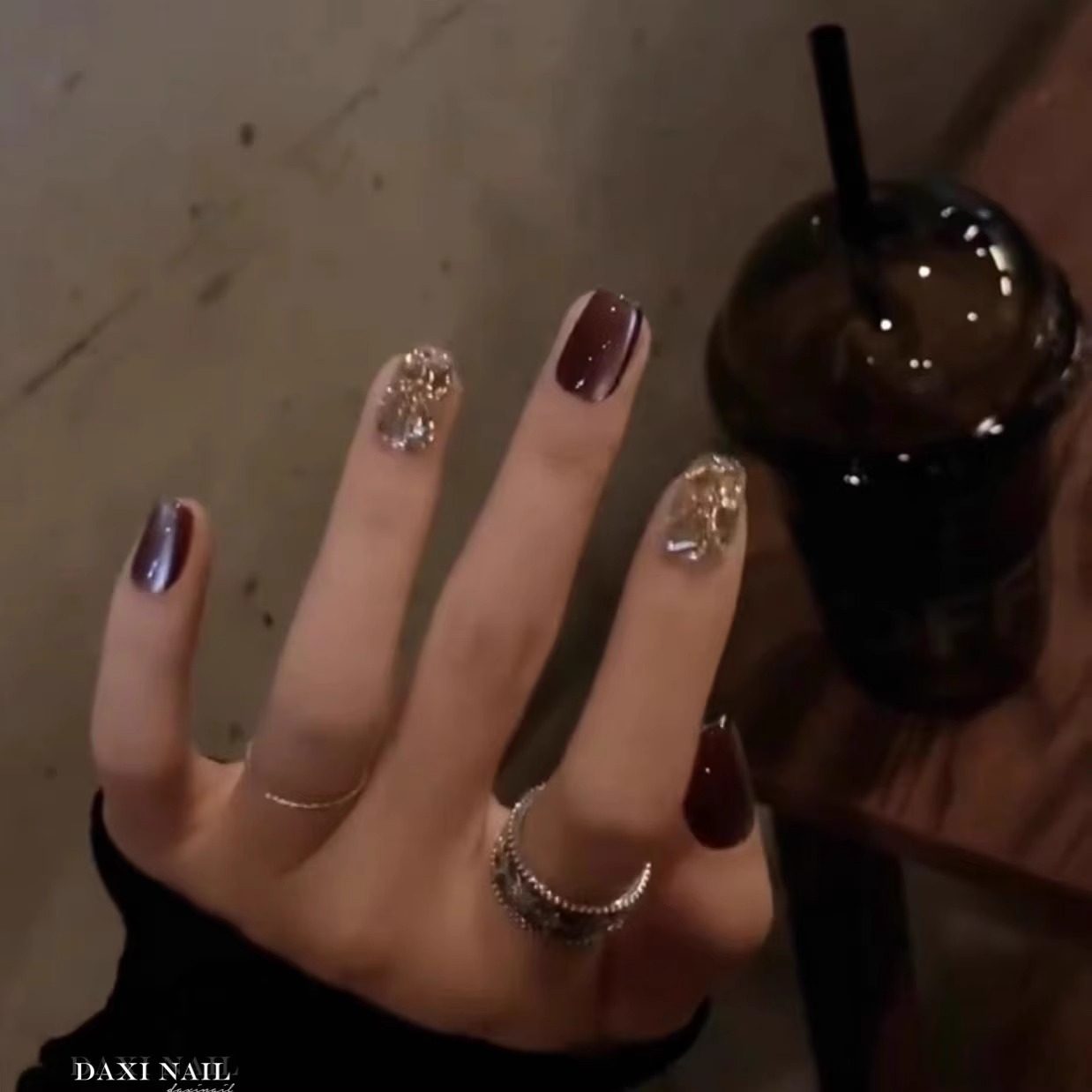 【美拉德链条】手工穿戴甲美甲富家千金绝美纯欲御姐短款指甲甲片