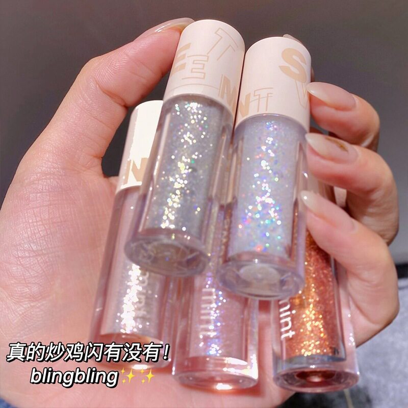 坠入星河!Sweet mint液体眼影湿漉漉碎钻石爆闪亮晶晶偏光高光粉
