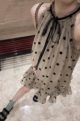 孕妇夏季连衣裙女2026新款时尚法式波点裙夏装小个子潮妈宽松裙子 — 1