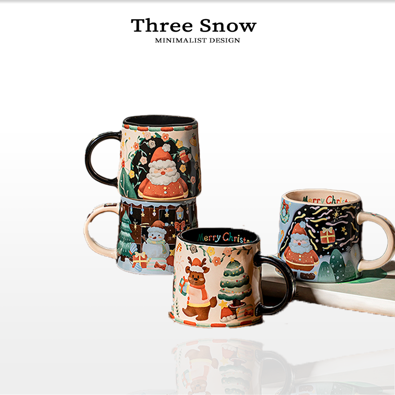 日本三霜2026新款复古陶瓷马克杯高颜值咖啡杯早餐杯子圣诞礼物,餐饮具,马克杯,淘宝优惠券,粉丝福利购,淘宝优惠卷