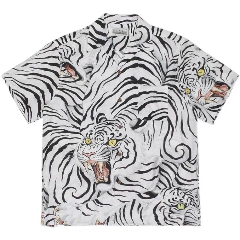 thumbnail for 21SS WACKO MARIA TIM LEHI Tiger Print Tiger Print Hawaiian Short Sleeve Shirt