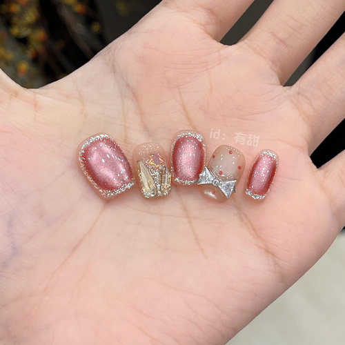 纯手工不掉钻高颜值爆款显白美甲