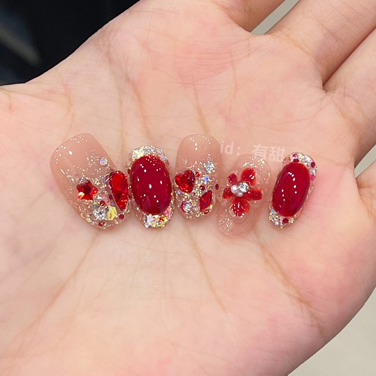 红色猫眼穿戴甲2025新款高级感重工穿戴美甲短款手工绝美穿戴美甲,彩妆/香水/美妆工具,穿戴甲/甲片,淘宝优惠券,粉丝福利购,淘宝优惠卷