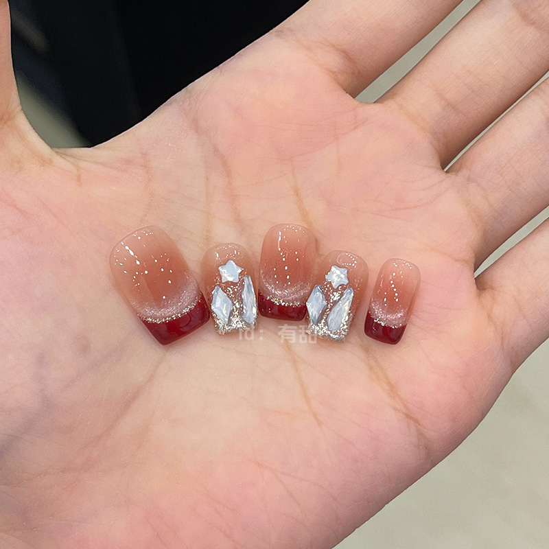 法式穿戴甲中长款春夏高质量轻奢穿戴款美甲手工精致爆款指甲贴片