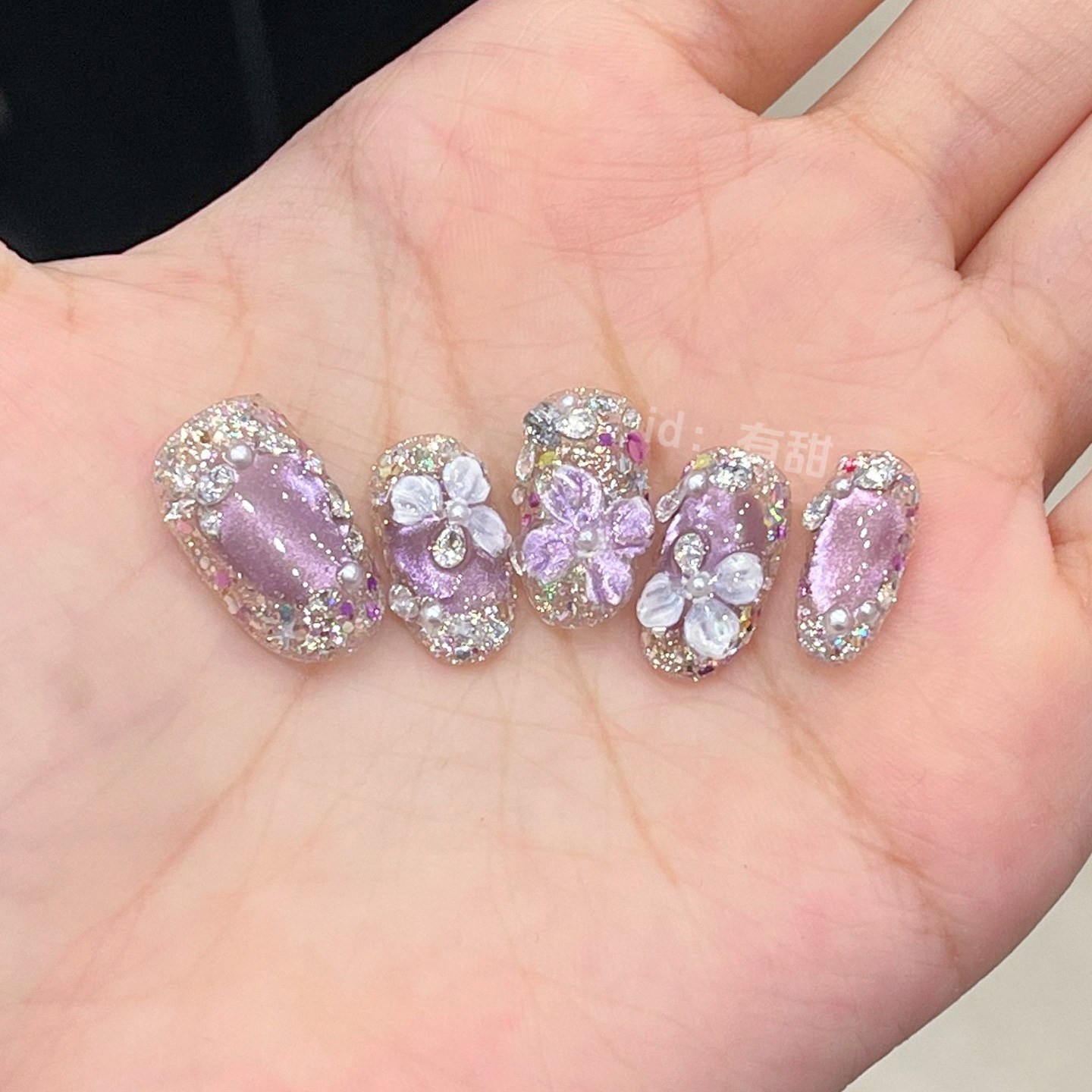 轻奢气质显白穿戴甲纯手工制作