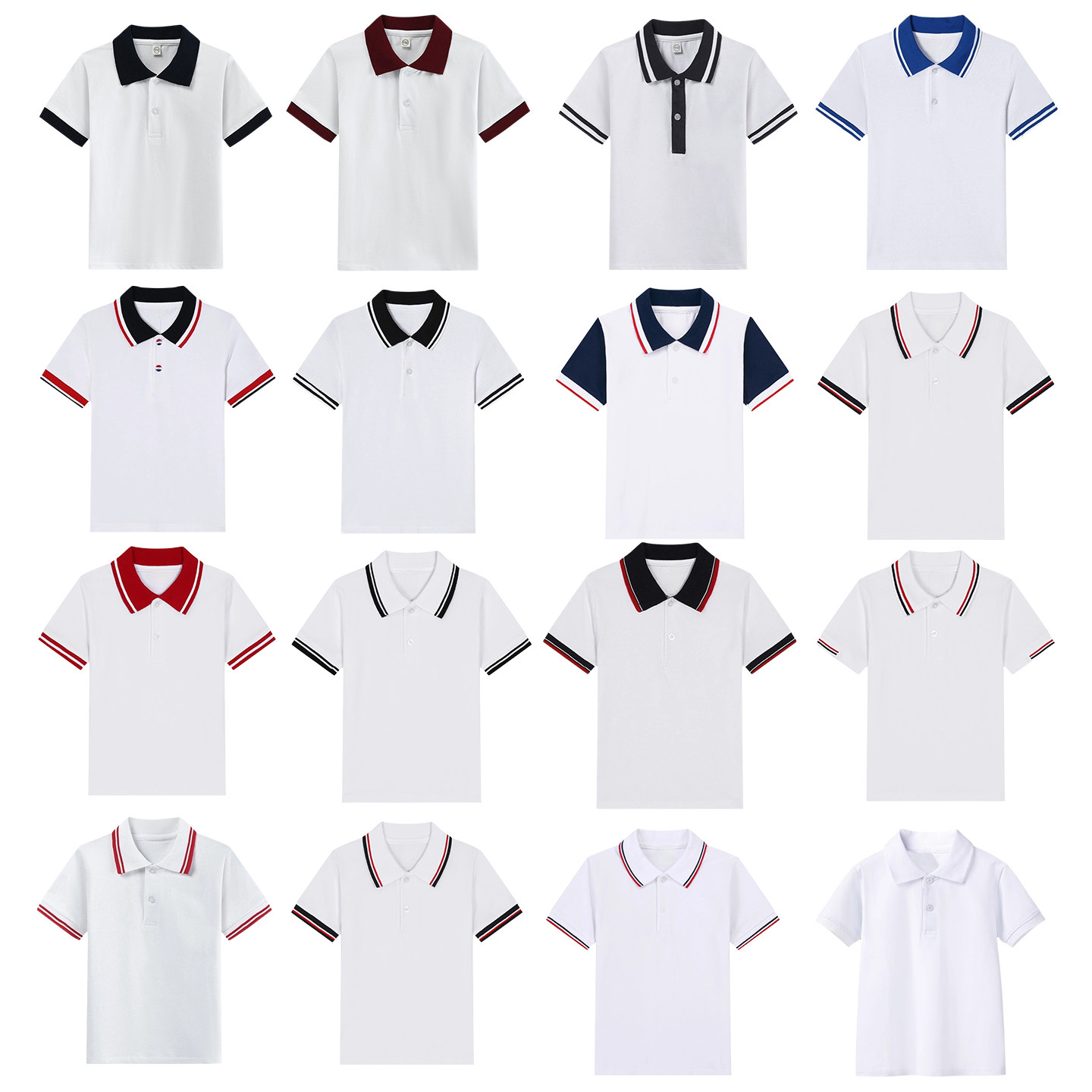 小学生校服班服短袖POLO衫纯棉夏季薄款儿童翻领上衣男童女童全棉