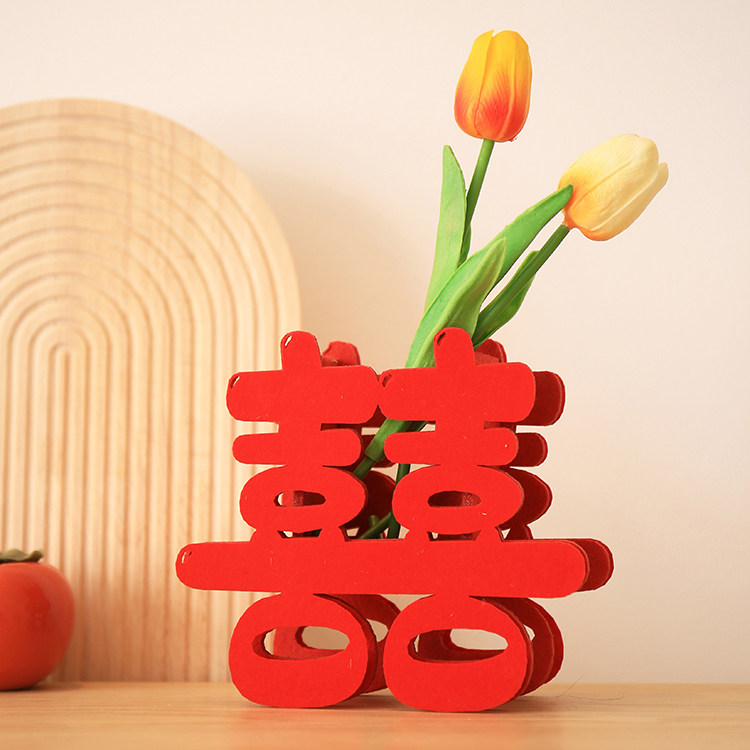 ins风创意无纺布摆件大喜字花瓶客厅桌面装饰备婚结婚房装饰花瓶,节庆用品/礼品,婚房装扮用品,淘宝优惠券,粉丝福利购,淘宝优惠卷