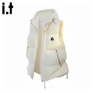 it FIVE CM美式潮流加厚坎肩马甲男款冬季加厚保暖休闲羽绒服背心