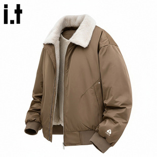 it FIVE CM巴恩风羽绒服男冬季潮牌高街设计感翻领保暖防寒服外套