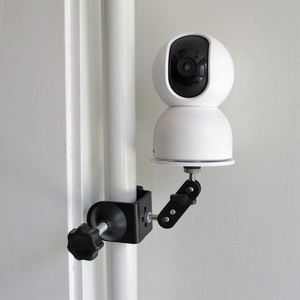 免打孔摄像头监控支架适用于小米石云台底座夹式窗帘杆吊装婴儿床