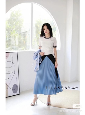 歌L思   21年全标大货  白色针织衫 EWF321M06400