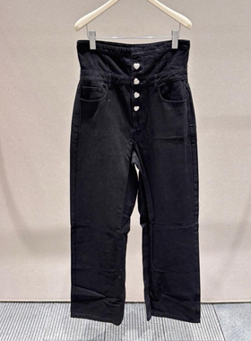 歌L思  22年全标大货  经典黑色牛仔裤 EW W333K01900