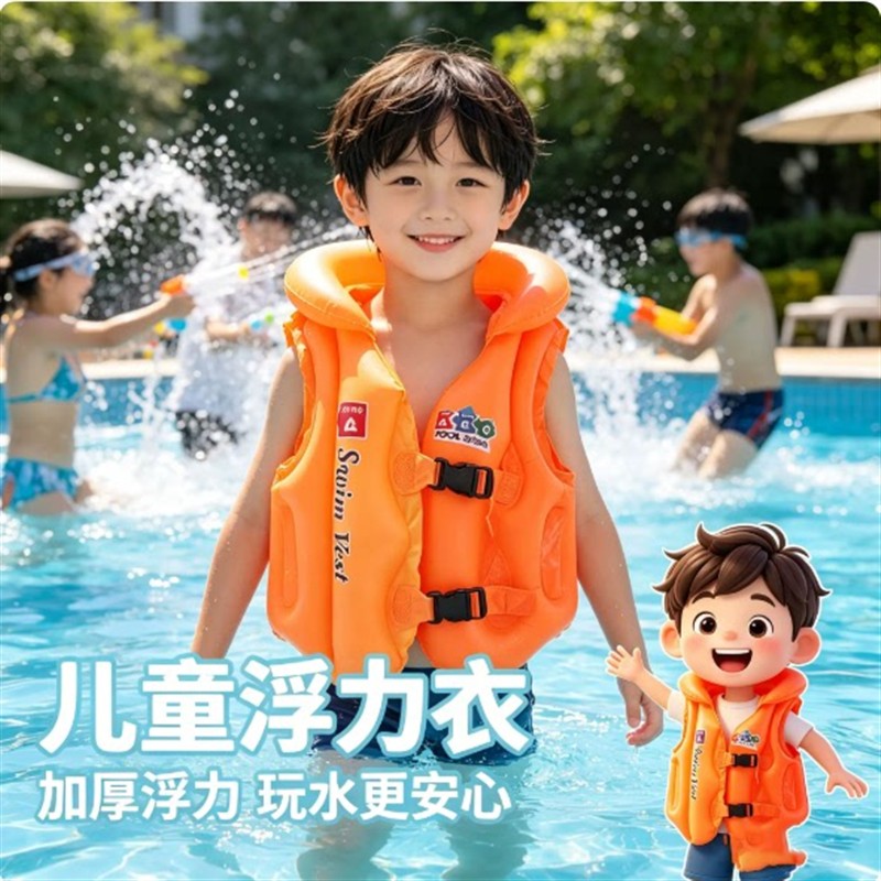 儿童游泳浮力背心小童小孩通用泳衣初学者装备专业充气泳衣救生衣