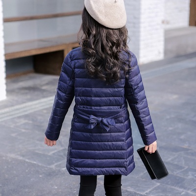 中长款女童修身90白鸭绒羽绒服