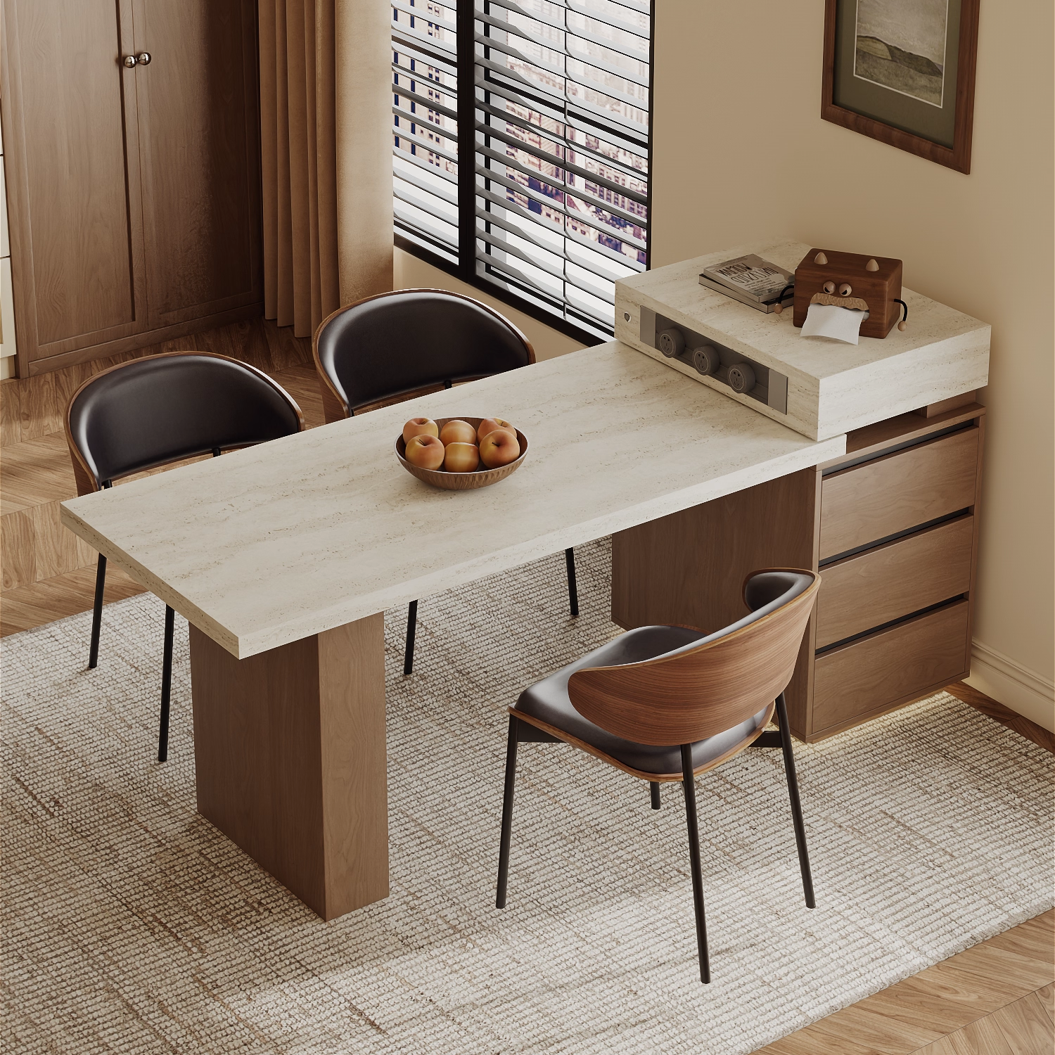 洞石下挂岩板岛台餐桌一体家用伸缩中古小户型开放厨房靠墙中导台,住宅家具,岛台餐桌,淘宝优惠券,粉丝福利购,淘宝优惠卷