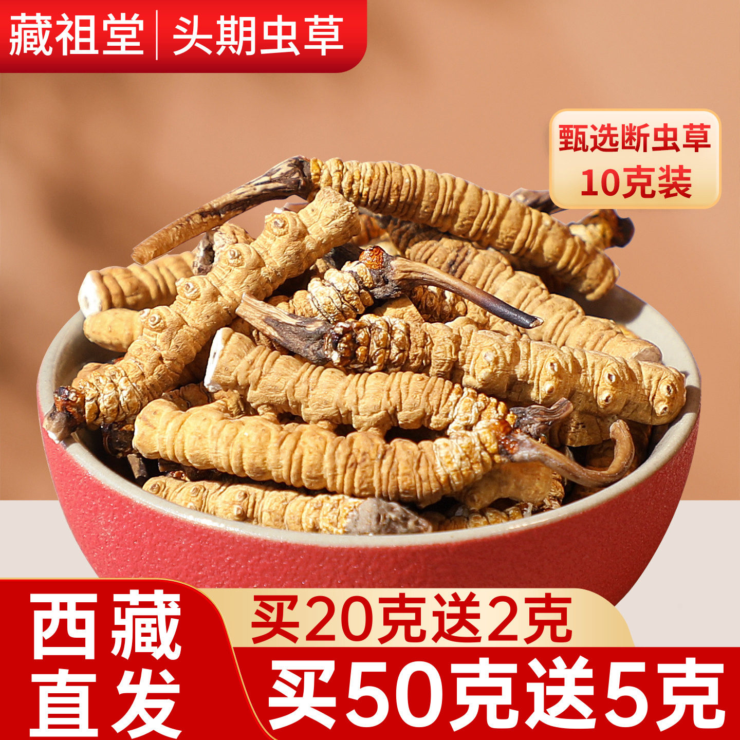 冬虫夏草断草10克断虫草官方旗舰店正品干货50克自用实惠养生滋补