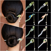 古风发簪子新中式 流苏步摇旗袍仿玉高级感汉服配饰品盘头发礼物女